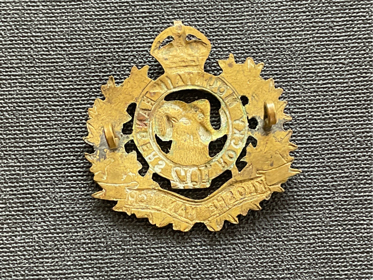 Canadian 102nd Rocky Mountain Rangers ( kloshe Manitch) cap badge.