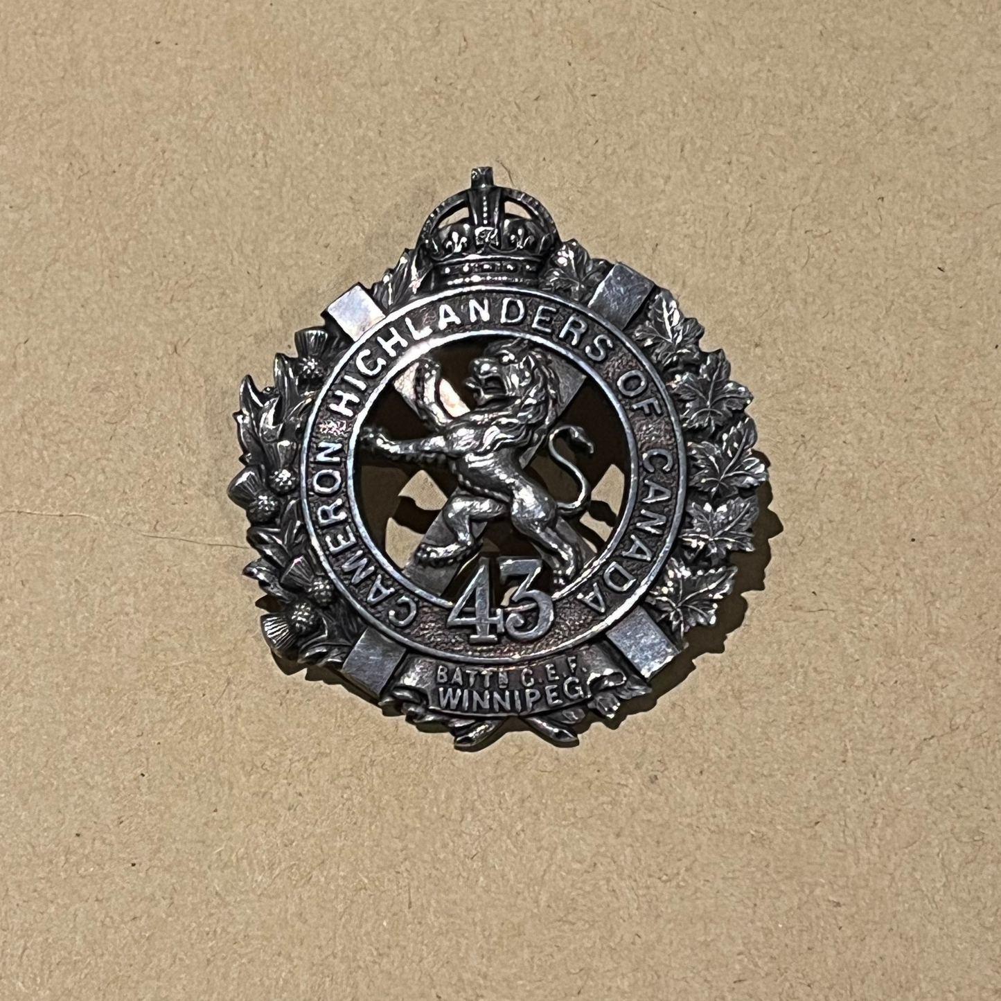 WW1 Cameron Highlanders of Canada silver badge