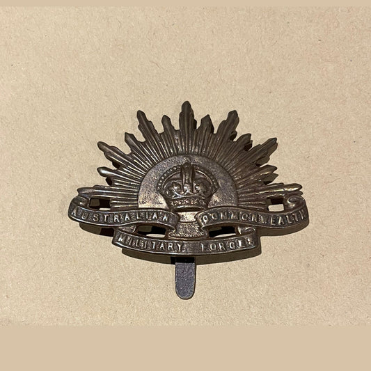 WW1 British made Australian Rising Sun cap badge, back