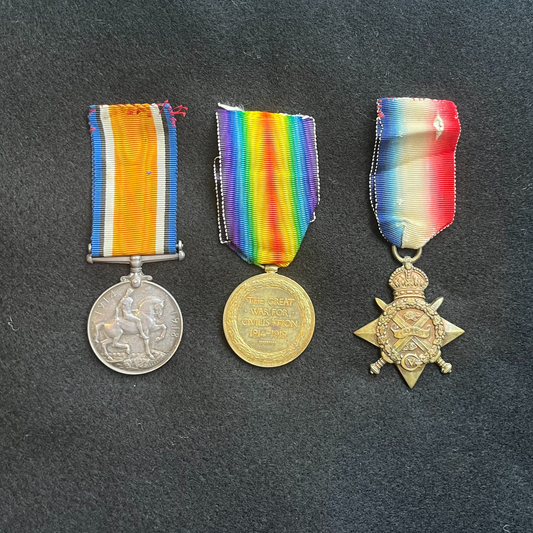🇬🇧 Private 8675 William Newman 2nd Beds - 1914 Star Medal, Allied Victory Medal and British War Medal 1914-18