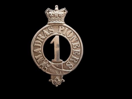 QVC 1st Regiment of Madras Infantry (Pioneers) cap badge.