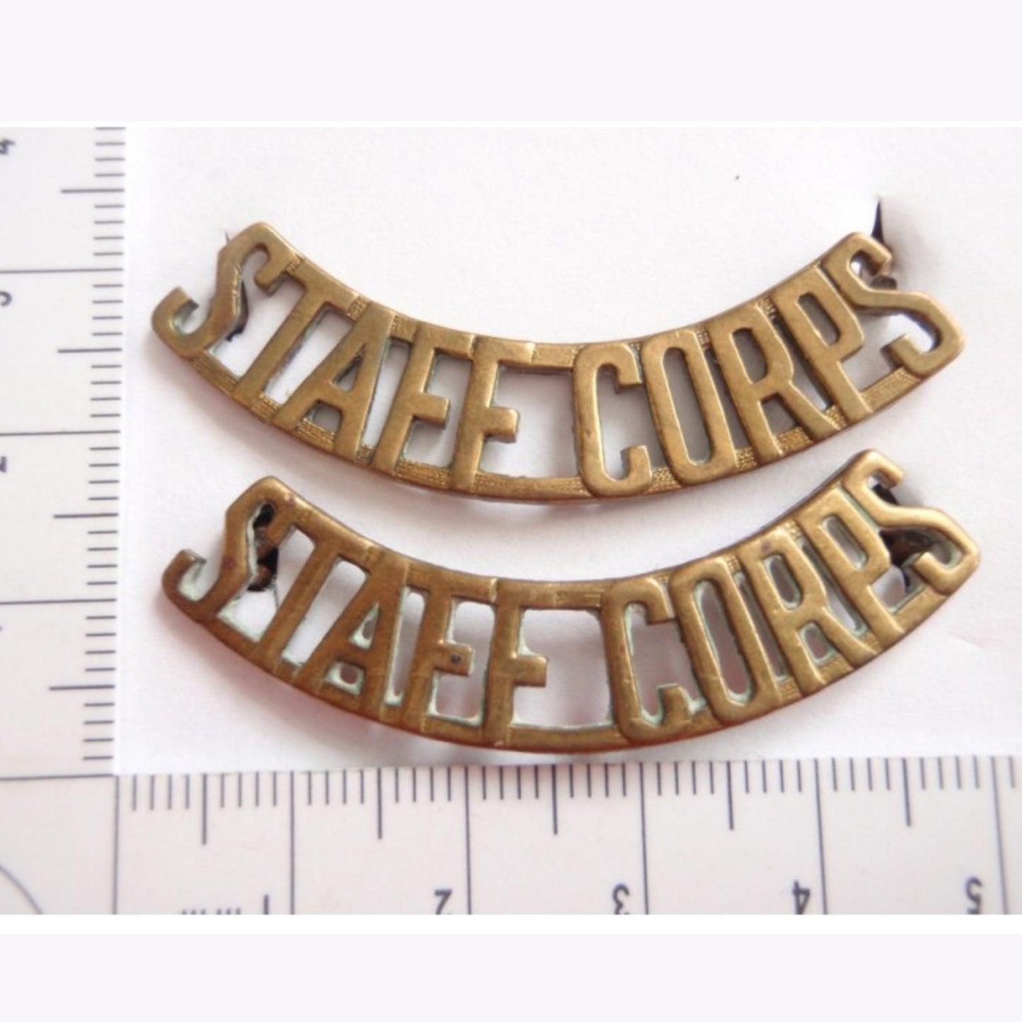 Australian STAFF CORPS Brass Shoulder Titles