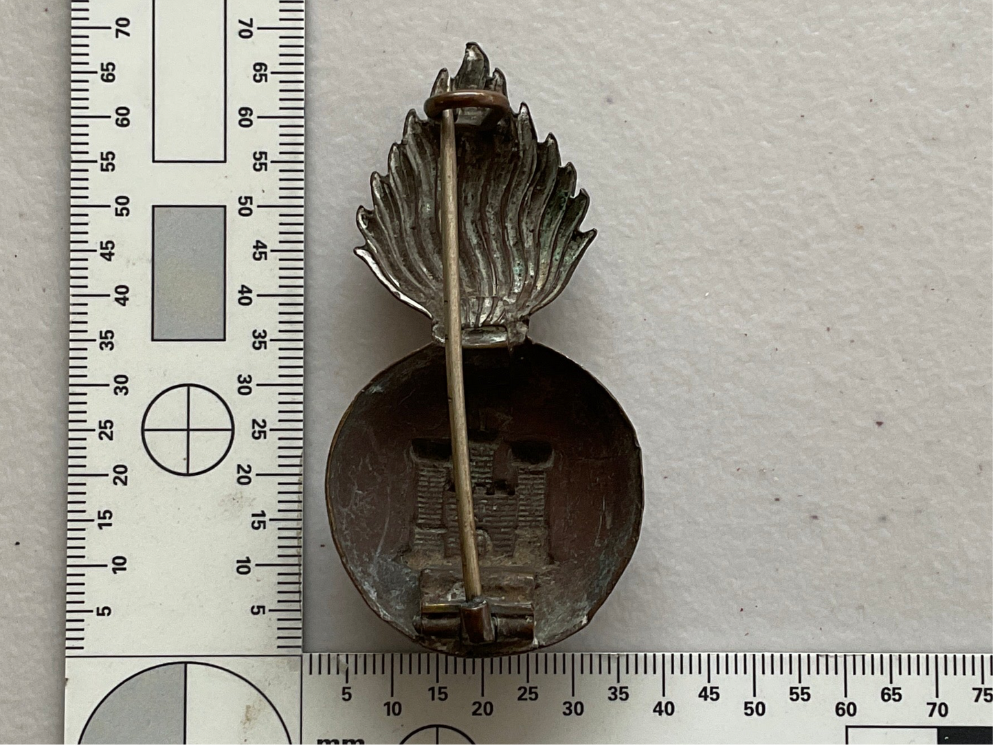 Post 1881 Royal Inniskilling Fusiliers foreign service helmet badge