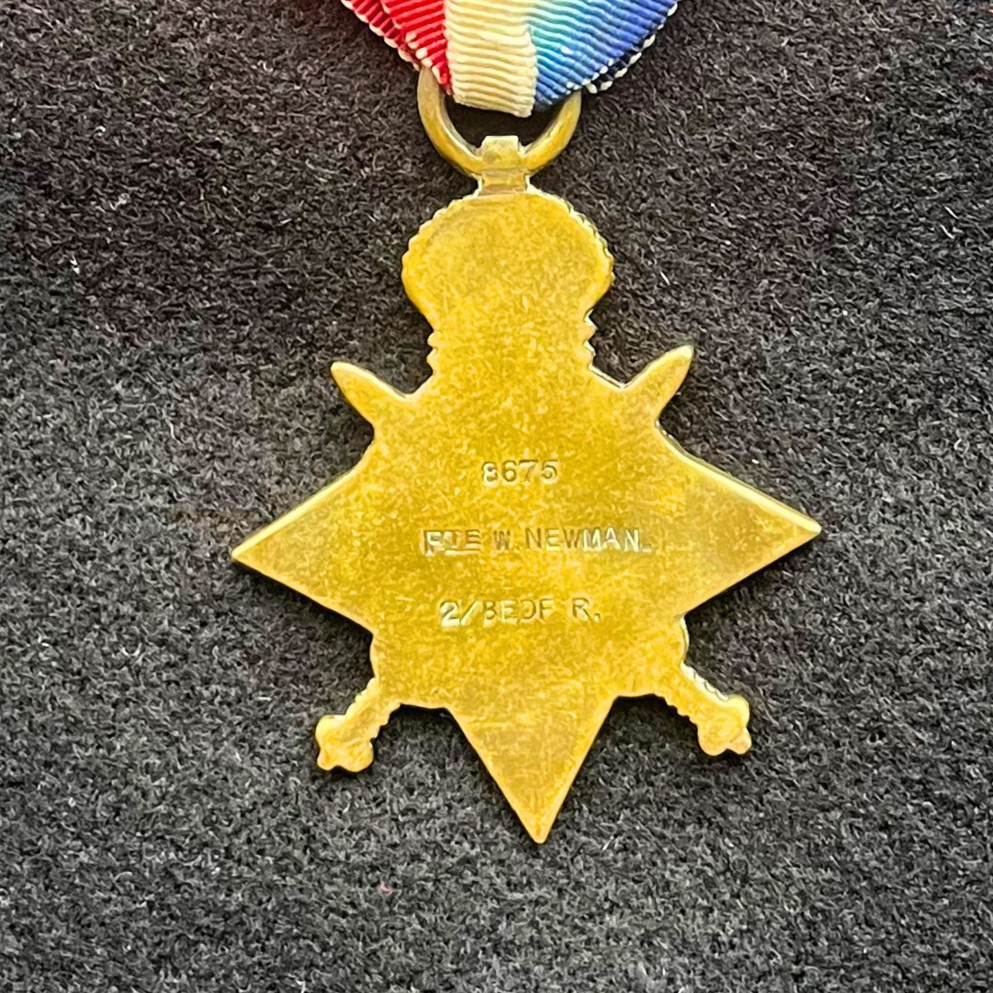 🇬🇧 Private 8675 William Newman 2nd Beds - 1914 Star Medal, Allied Victory Medal and British War Medal 1914-18