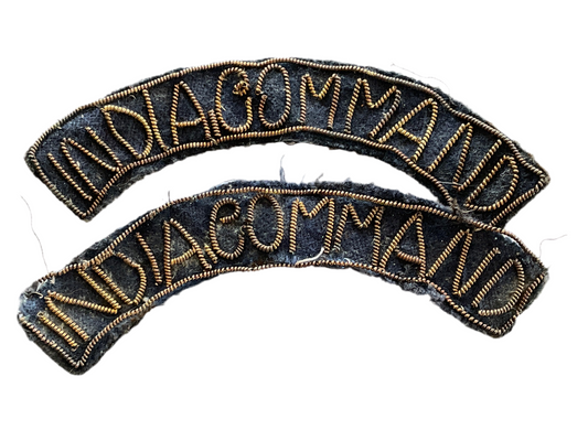 WW2 India Command bullion shoulder titles